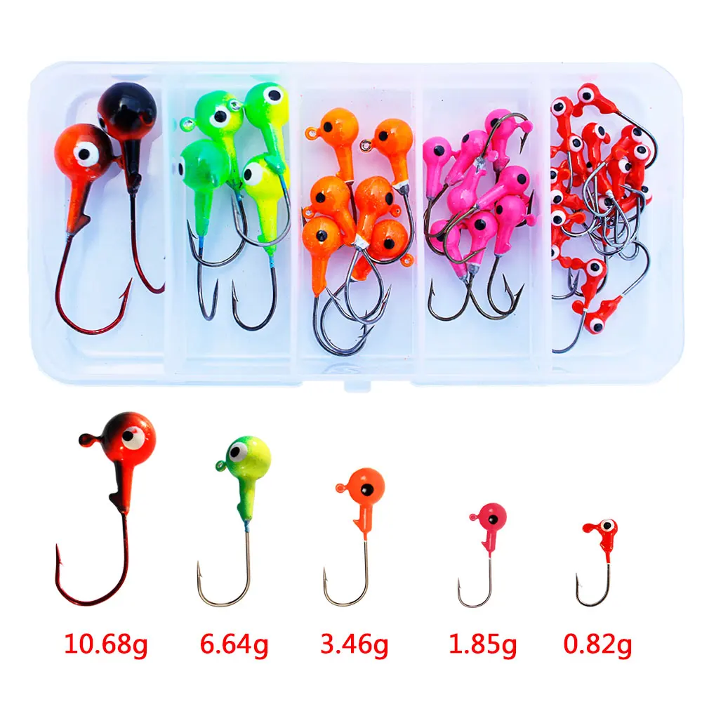 Shaddock Fishing 36pcs Multicolor 3D Fish Eyes Jig Head