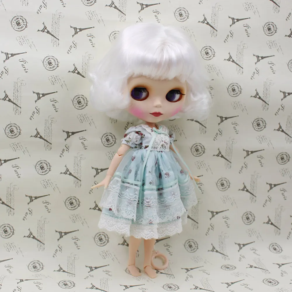 Blyth шарнирная кукла фабрика 130BL136 белые волосы боб с челкой для девочки подарок diyспециальное предложение матовое лицо