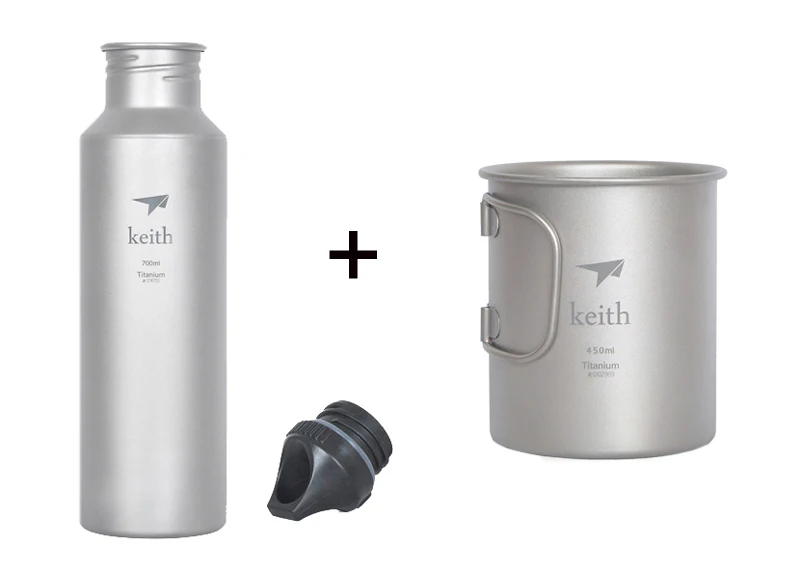 

Keith Titanium Cup Camping Bottle Outdoor Mug Sport Bottle Picnic Tableware Ti52810