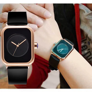 

Rectangle Women Quartz Watches Japan Movement Unisex Business Sport Men Wristwatches Fashion Trends Rose Gold Classic Kol Saati
