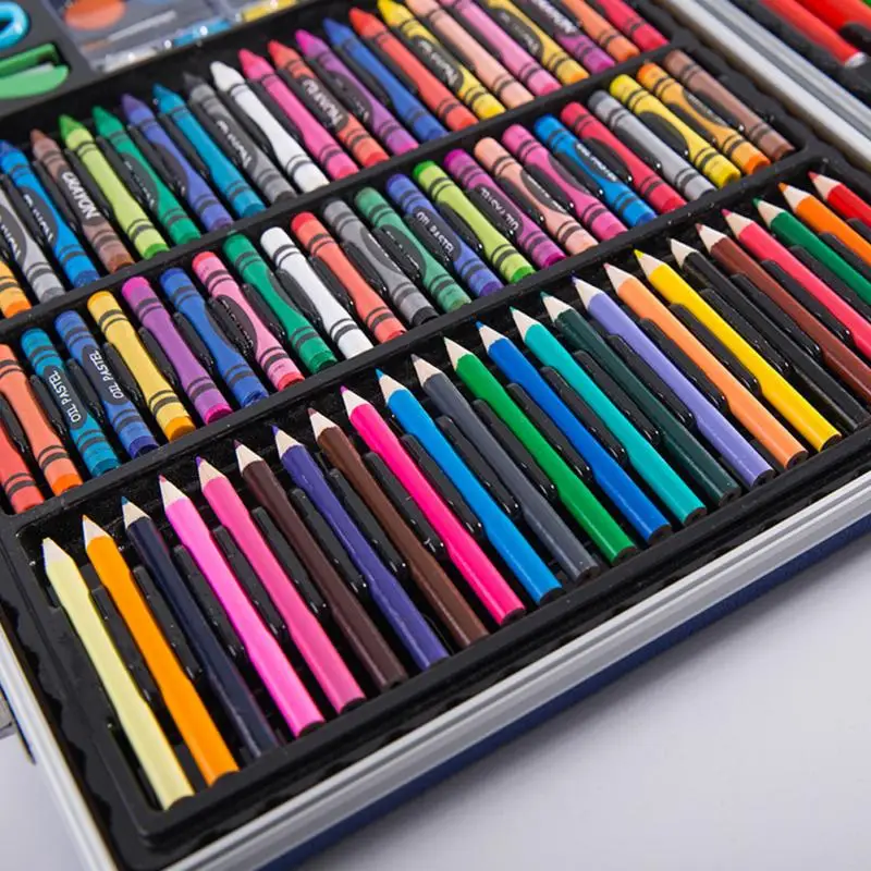 150 шт Набор для художественной живописи комплект Алюминий ящик Crayon акварель кисти инструменты для художников подарок на день рождения