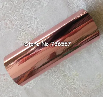 

Rose Gold One Roll for 8cm x 120m/Lot DIY Package Box Holographic Foil Plain Transparent Foil Hot Stamping On Paper or Plastic