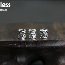 Uglyless настоящие шарики из стерлингового серебра 925 пробы фурнитура для бусин ювелирные изделия DIY Выгравированные листья распорка бусины полые винтажные результаты