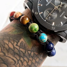 Macrame Pulseras de Cuerda Trenzada para Hombres y Mujeres Ojo de Tigre y Piedra de ágata Encanto Brading Estilo Handmake Pulsera Regalo de La Manera regalo
