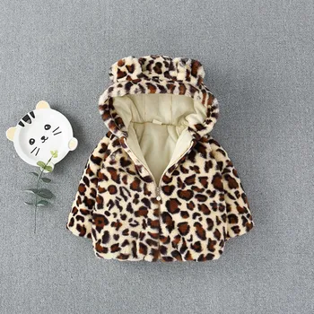

Cute Thick Warm Faux Fur Pantherine Baby Boys Jacket with Hood Toddler Girls Thermal Fleece Winter Clothes Fall Coat