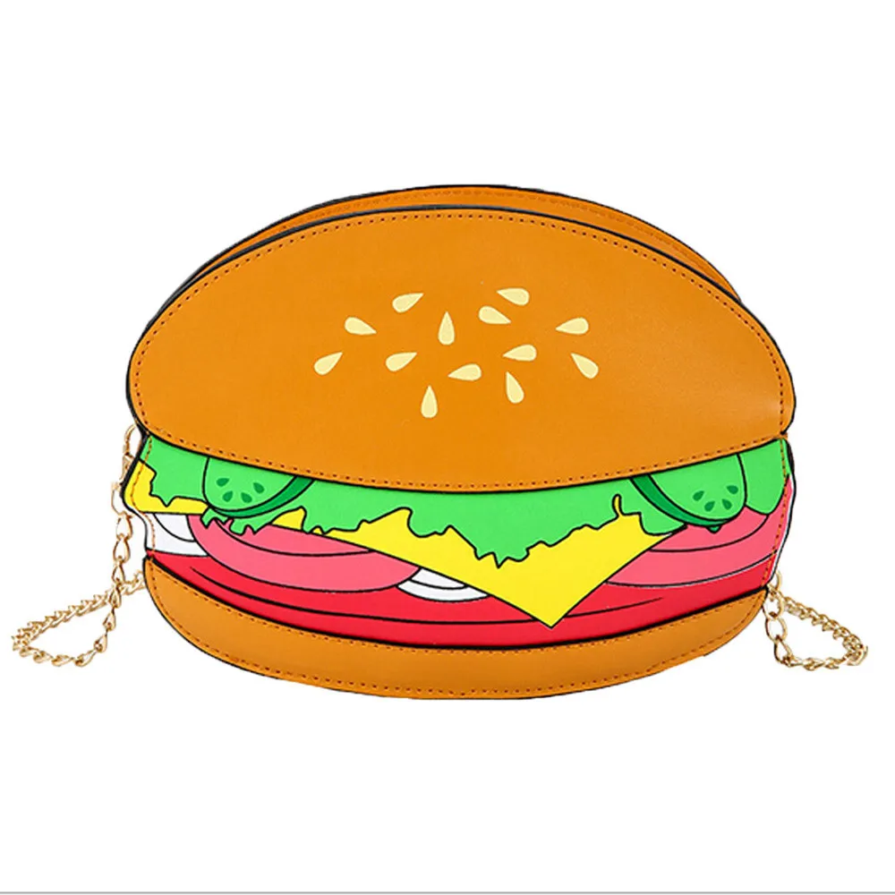 

Hamburger Fries Pattern Crossbody Bags Women Messenger Bags Chain Shoulder Bag women purses Female Messenger bag cute Saco