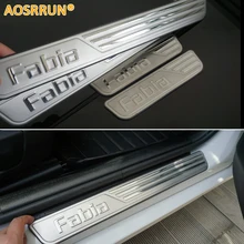 AOSRRUN,, специальная Накладка на порог из нержавеющей стали, автомобильные аксессуары для Skoda Fabia 2008- MK2 MK3