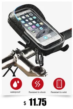 Best B-SOUL Bicycle Handlebar Mobile Phone Pouch Touch Screen Top Frame Tube Storage Bag Waterproof Cycling Cellphone Holder Bag 5