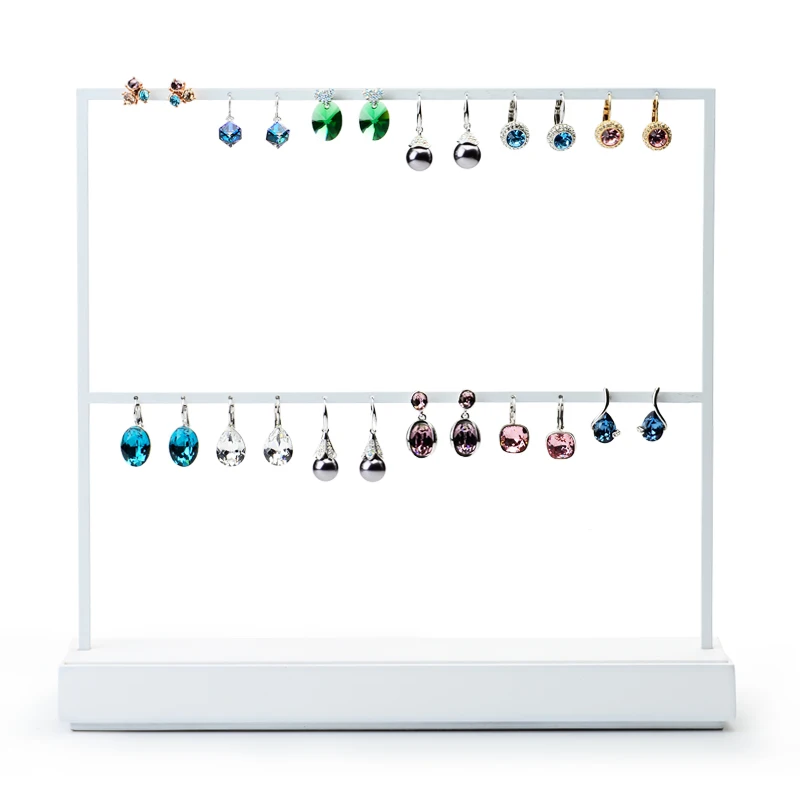 Fanxi New Metal Frame White Earring Display Stand Ear Stud Rack Holder Pendant Jewelry Display Showcase Jewelry Organizer Box Jewelry Packaging