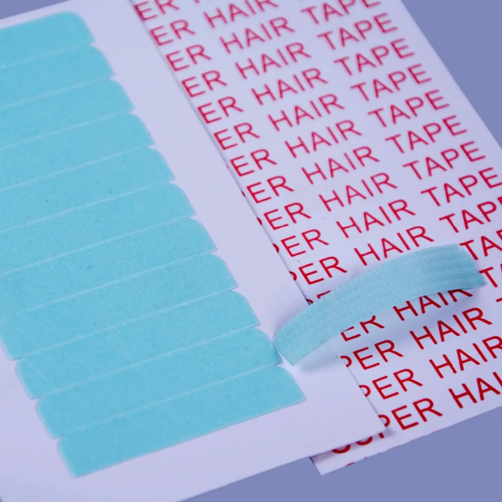1 sheets 12 pcs 4cm*0.8cm CPAM SUPER HAIR TAPE Adhesive Double Side Tape for remy human hair, tools for hair extension