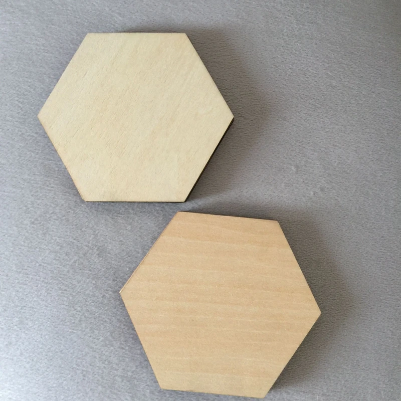10 x Lasercutouts Hexagons 10cm High Quality Crafts Plywood Coasters Blank 