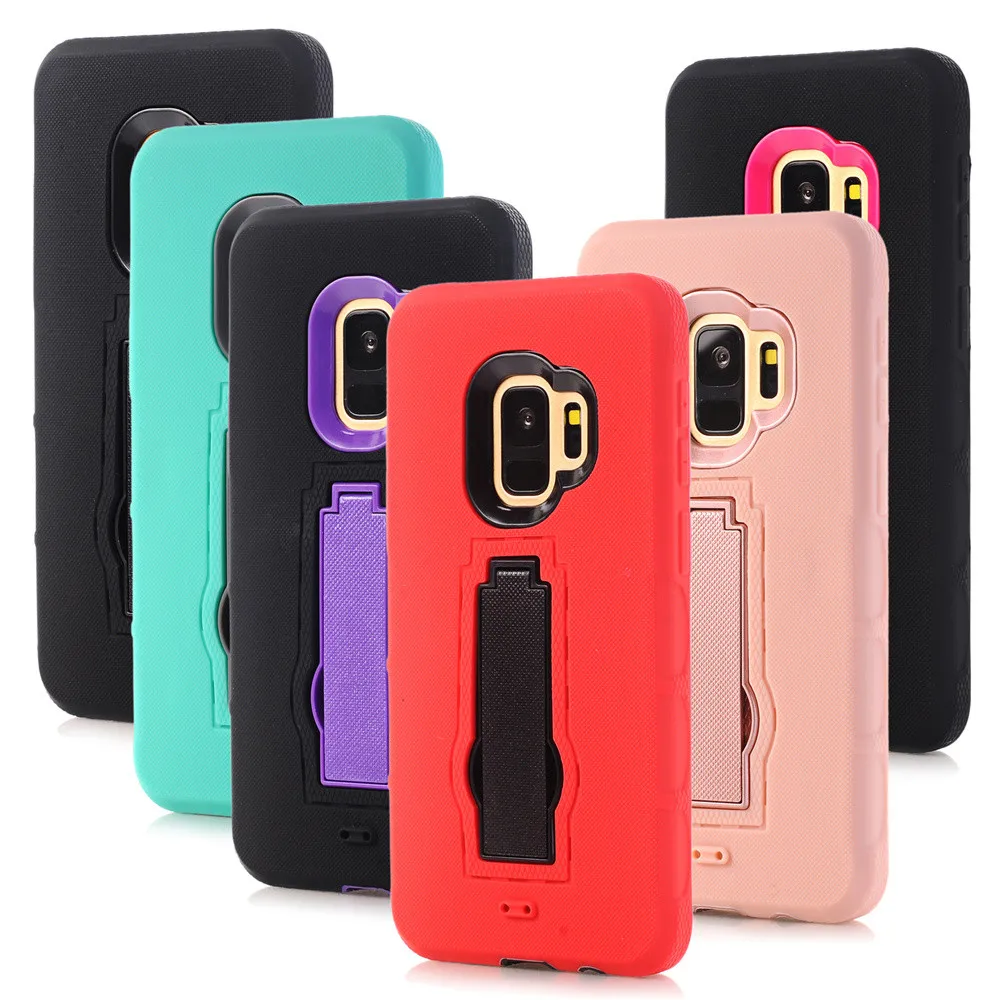 

TPU Colourful Shockproof Waterproof Kickstand Horizontal Dual-use Mobile Phone Holder Protective Case For Samsung Galaxy S9