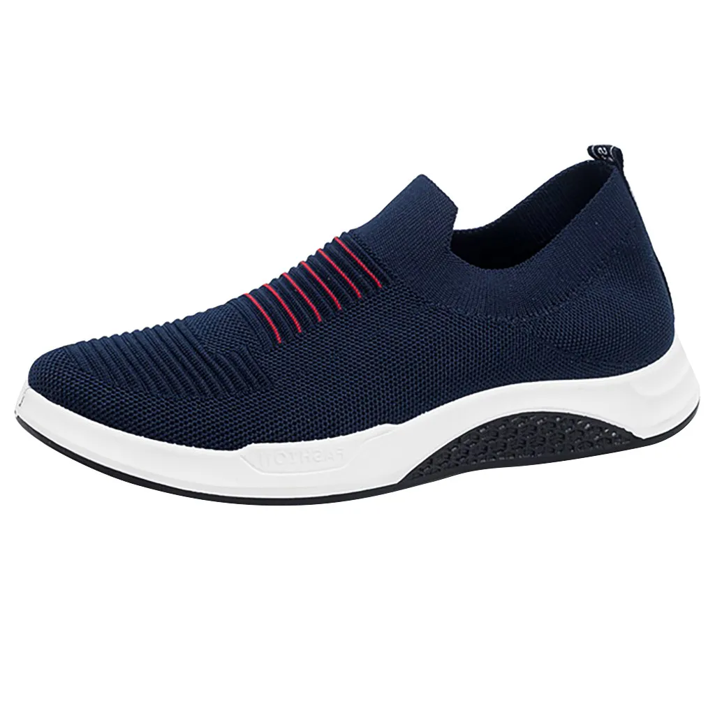 YOUYEDIAN tennis shoes Men Men's Solid Sports Casual Breathable Sneakers Solid table tennis shoes#G45 - Цвет: Dark blue