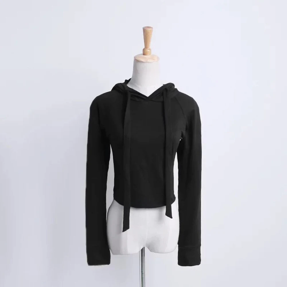 2018 Fashion Women Short Hoodie With Caps Long Sleeve