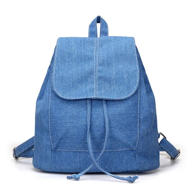 

2018 New Denim Canvas Women Backpack Drawstring School Bags For Teenagers Girls Small Backpack Female Rucksack Mochilas Feminina