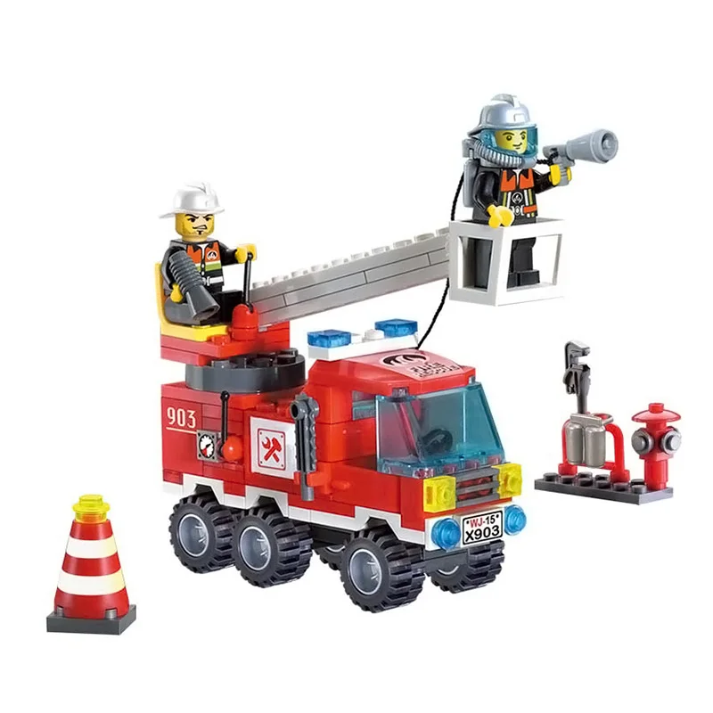 

130pcs/set Fire Fighting Truck DIY Building Blocks Toy Children Educational Brinquedos Gifts -17 @ YJS Dropship