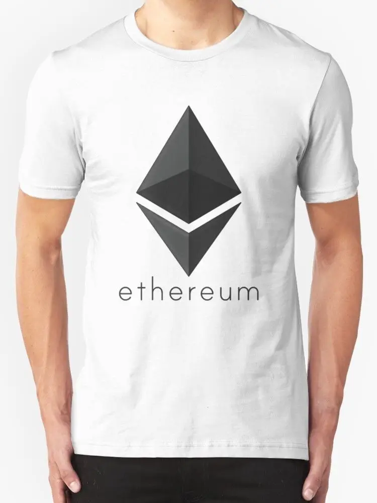 Ethereum T-Shirt Men's White Man Tee Tops Ethereum T-Shirt Men's White Man Tee Tops