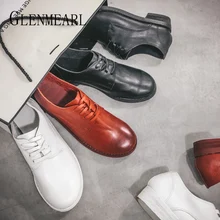 Women Shoes Leather Loafers Shoes Thick Heels Woman Flats Casual Shoes Brand Lace Up Round Toes Spring Autumn Plus Size DE Women Shoes Leather Loafers Shoes Thick Heels Woman Flats Casual Shoes Brand Lace Up Round Toes Spring Autumn Plus Size DE