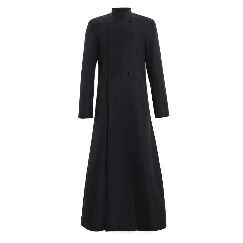 

Cosplaydiy Women's Style Wicca Pagan Ritual Robe Clergy Cassock Roman Orthodox Long Tabard Double Breasted Buttonn Coat L320