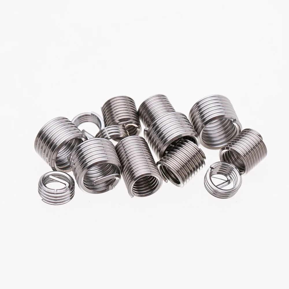 

50Pcs Silver M3*0.5*1d/1.5d/2d/2.5d/3d Thread Repair Insert Stainless Steel For Hardware Repair Tools