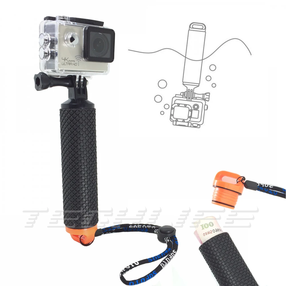 Wholesale Floating Handle Grip Bobber For Gopro Hero 5 4 Accessories Hand Selfie Stick For SJCAM SJ4000 action camera Dive Buoy 21 Buy Cheap Floating Handle Grip Bobber For Gopro Hero 5 4 Accessories Hand Selfie Stick For SJCAM SJ4000 action camera Dive Buoy 21