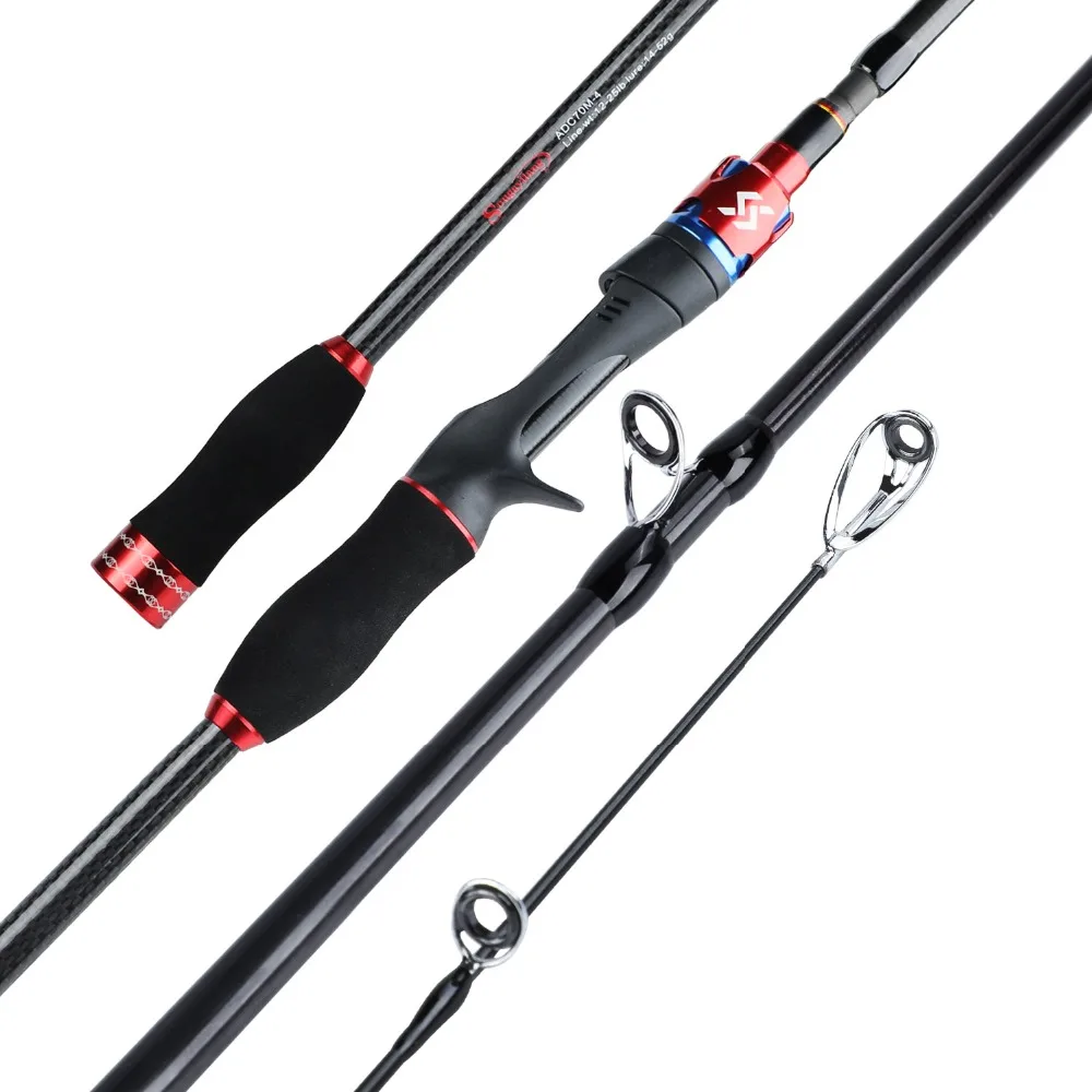 Sougayilang Fishing Rod Combo 1.8M 2.1M Carbon Fishing Rod with 7.2:1 :1 17+1BB Baitcasting Reel Fishing Tackle Set Kit