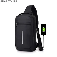 SNAP TOURS короткая нагрудная сумка для путешествий с зарядкой через usb модная маленькая сумка через плечо мужские сумки через плечо