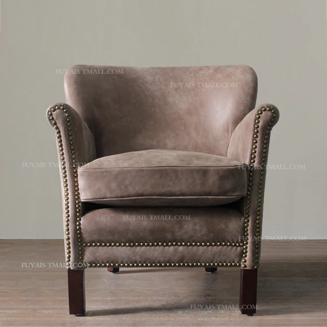 American Country Style Retro Single Small Apartment Living Room Sofa American Country Style Retro Single Small Apartment Living Room Sofa Chair Leather