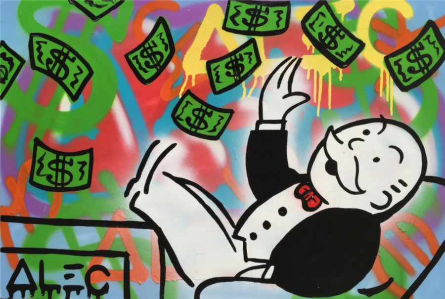 Alec Monopolys Smoking Money HD Wall Art Canvas Poster Print Painting Decorative for Office Living Room Home Decor | Дом и сад