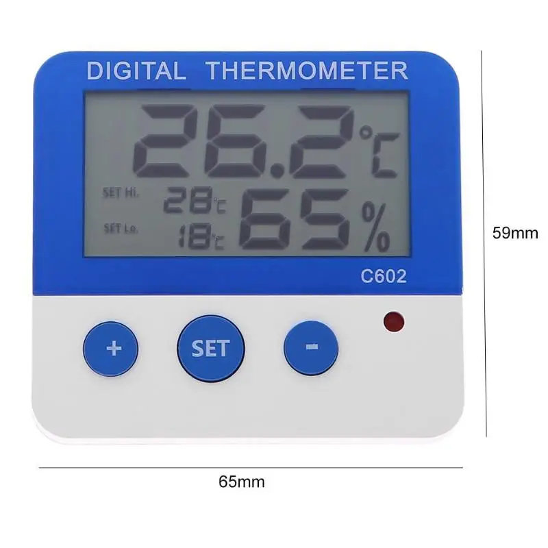 

Digital Thermometer Waterproof LCD Thermometer Hygrometer Humidity Indoor Temperature Meter Alarm with Magnet