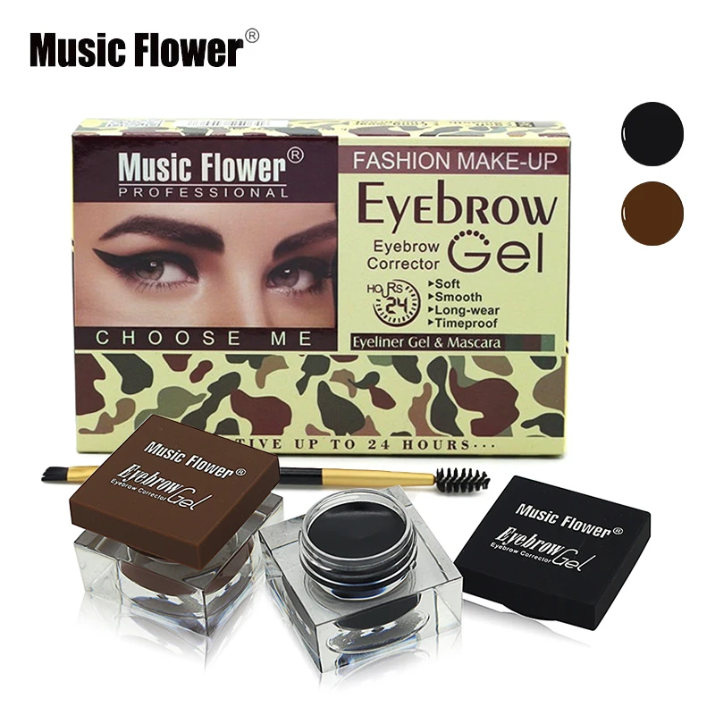2 шт./лот Музыка цветов глаз макияж бровей комплект матового гладкого Eye Brow Gel и
