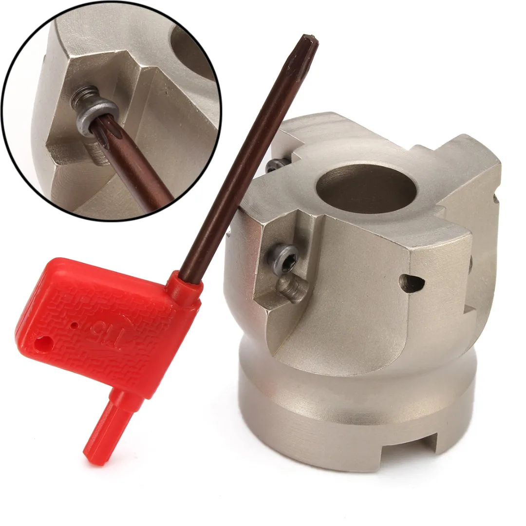 

1pc 4 Flute Milling Cutter BAP 400R-50-22 Indexable Face End Mill with Wrench For Power Tool