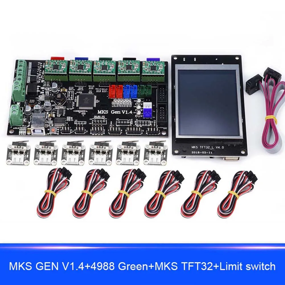 

For MKS GEN V1.4 Compatible with TFT32 Display 4988 Motor Driver with Limit Switch 3D Print Kits HSJ-19