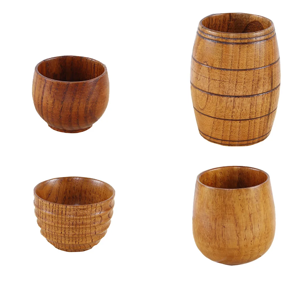 1pc New Japanese Wooden Cup Single Wooden Insulation Tea Cup Round
