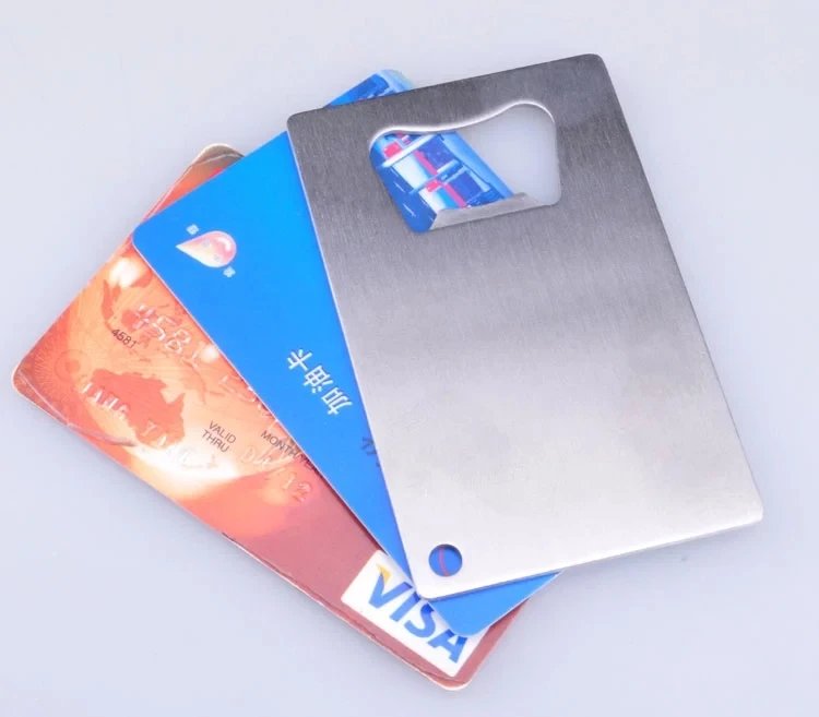 Free shipping 40pcs Polybag Packing Wallet Size Stainless Steel Credit