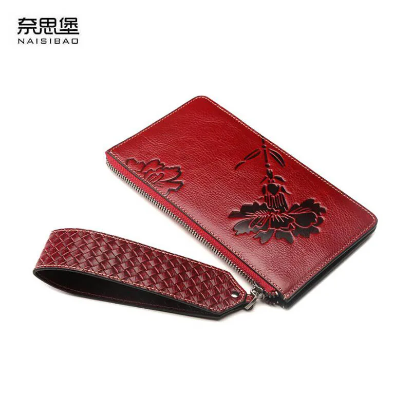 

NAISIBAO luxury fashion high-grade leather female clutch bag 2018 new brand-name products 100% high-quality female famous b
