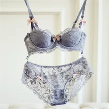 Модные женские туфли комплект с бюстгальтером пикантные тонкие чашки кружево искушение Прозрачный молодая девушка нижнее