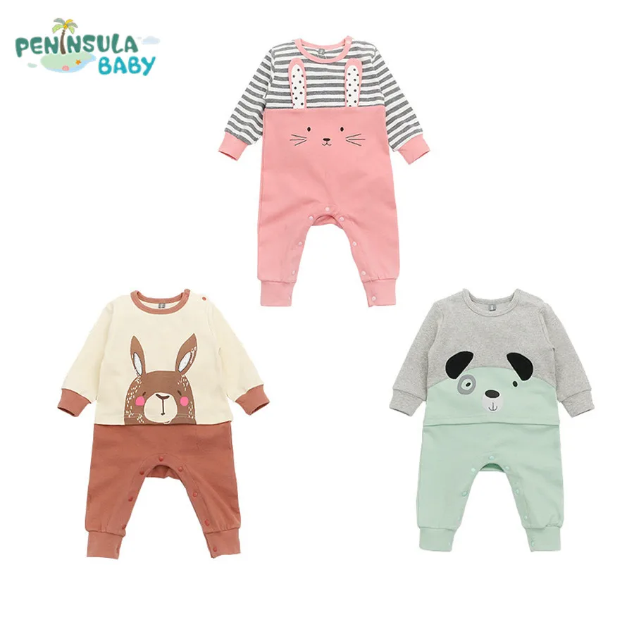 

Fashion Brand Newborn Baby Clothing Spring Long Sleeve Wool Baby Rompers Cartoon Animals Girls Clothes Infantil Boys Costumes