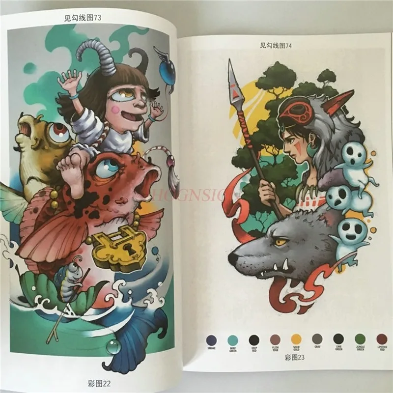 Case dos Desenhos Tatuagem Livros Tatuagens Manuscrito Livro Macaco Social Animal Animados Moda Tatoo Padrão Bordado Desenho Suprimentos Venda 2 Cheap Estêncil p tatuagem