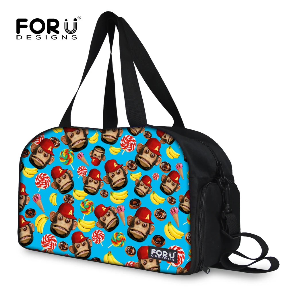 

High Quality Casual Travel Big Capacity Bags,Multi-color Monkey Prints Large Women Canvas Shoulder Handbags Tote Men Male Bolsa