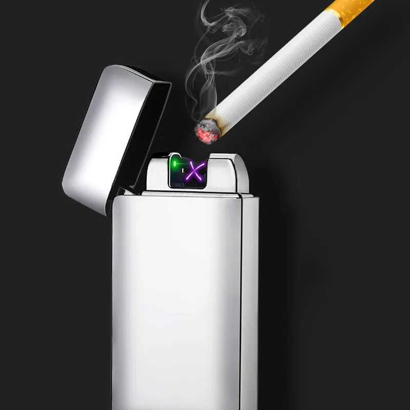 

Newest Electronic Usb Charging Double Arc Lighter Plasma Eletronic Pulse Laser Induction Lighters Cigarette Cigar Smoke Maker