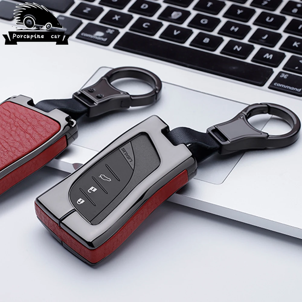 Zinc alloy leather Car Key Cover Fob Case Fit for lexus es200 250 260 300h 3button Smart 2018 2019 | Автомобили и мотоциклы