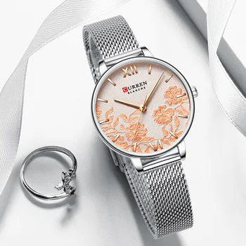CURREN 9065 Women Watches Stainless Steel Stylish Top Band Classic Leather Quartz Wristwatch Simple Lady Watch Rose Gold Flower
CURREN 9065 Women Watches Stainless Steel Stylish Top Band Classic Leather Quartz Wristwatch Simple Lady Watch Rose Gold Flower