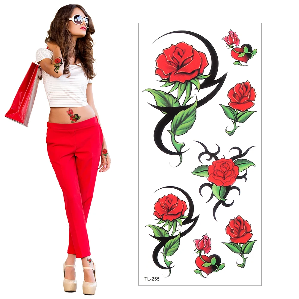 

1 Pc Unisex Temporary Tattoo Stickers Decal Body Full Flower Arm Leg Art Waterproof Long Lasting 19cm x 9cm Fake Tattoo Kit