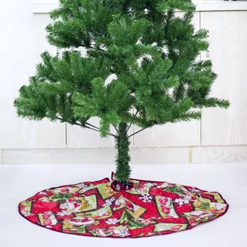 Новая Рождественская елка юбка фартук Санта-Клаус Цветочный Орнамент Рождественские вечерние украшения для дома
