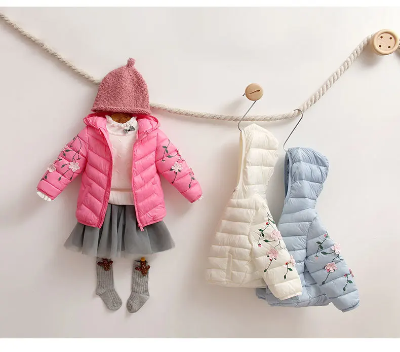 

2018 Winter New Warm Boys Girls Thin Down Cotton Coat Baby Kids Spring Autumn Down Jacket Children 2-7Y Outwear Clothes