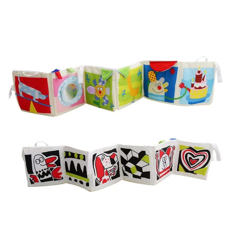 Conhecimento em Torno Brinquedos do Bebê Novo Bebê Brinquedos Berço Pára-choques Newbron Pano Livro Infantil Chocalhos Multi-touch Colorido Cama 7 Brinquedos e hobbies