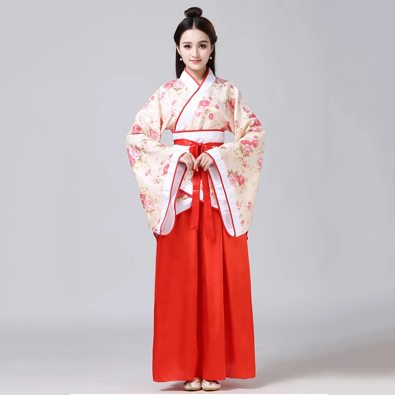 Китайский Весенний фестиваль год костюмы платья для женщин сценическая одежда народный танец халат костюм Hanfu Tang одежда с цветочным рисунком