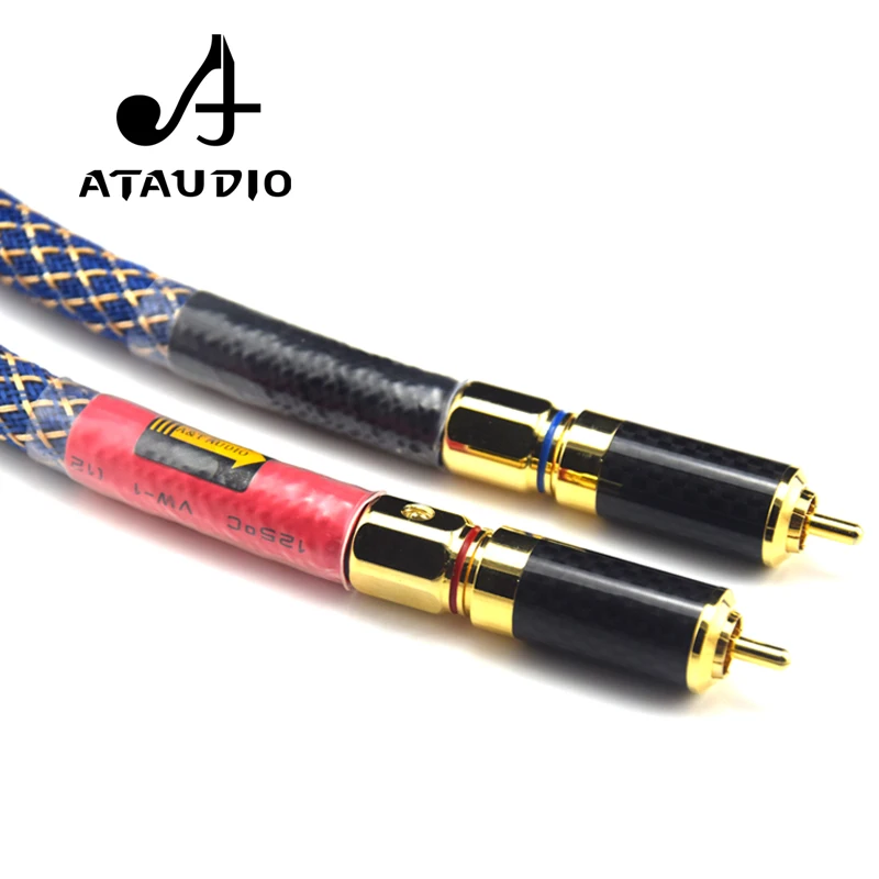 ATAUDIO одна пара Ortofon 8N OFC hi fi RCA кабель чистый медный intecconnect аудиокабель с заглушками