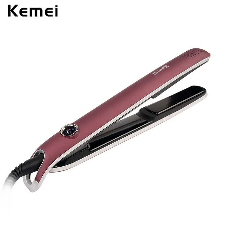 

Kemei Portable Automatic Fast Electric Hair Straightening Irons Ajustable Temperature Ceramic Floating Flat Plates wet&dry